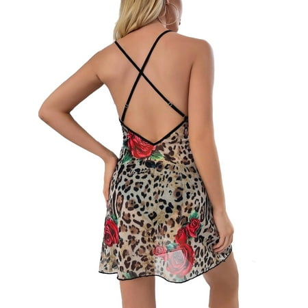 

Sexy Leopard Print Cami Sleeveless Women s Nightgowns & Sleepshirts (Women s)