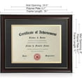 thumbnail image 4 of ELSKER&HOME 8.5x11 Diploma Frame - Classic Cherry Wood Color - 2.0 mm Panels - 8.5x11 Inch With Mat -11x14 Inch Without Mat - For Document/Photo (2 Pack, Matte Black with Gold Rim), 4 of 7