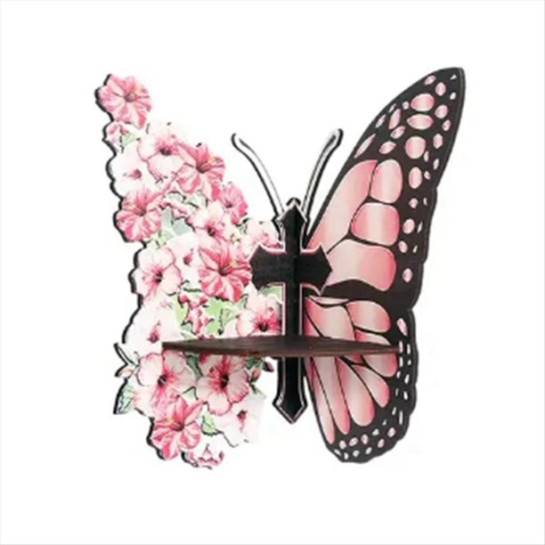 Estante Esquinero Montaje en Pared en Forma Mariposa, Organizador Almacenamiento Montado en la Pared, Cristales Pared, Almacenamiento Piedras, Decoración la Casa B
