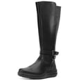 thumbnail image 3 of Bota Larga Para Mujer De Piel Suela Cosida Con Hebilla negro 25, 3 of 6