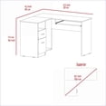 thumbnail image 2 of Desks, L-Shaped Computer Desk with 2 Drawers & 3 Shelves, Wenge | Manufactured Wood, 2 of 7