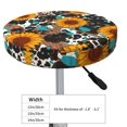 thumbnail image 4 of Round Bar Stool Seat Covers, Vintage Sunflowes Elastic Round Chair Cover Stool Seat Slipcover Bar Stool Cushions Round Pad for 12-14 inch, 4 of 7