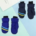 thumbnail image 3 of 1 Pair 3-6 Years Kids Mittens Waterproof Winter Ski Warm Sherpa Lined Long Cuff, 3 of 8