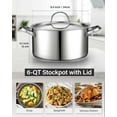 thumbnail image 2 of 18/10 Stainless Steel Stockpot 6-Quart Deep Cooking Pot with Lid, 2 of 7