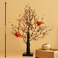 thumbnail image 6 of 2-Pack Christmas 21.26-inch LED Bonsai Tree Lights with Red Berries and Cardinal Decorations - Black Birch Faux Table Lamp, 60 Warm Yellow LEDs, AA Batteries Required (Batteries Not Included), 6 of 10