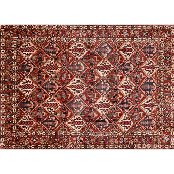 Ahgly Company Machine Washable Indoor Rectangle Traditional Orange Salmon Pink Area Rugs, 4' x 6'
