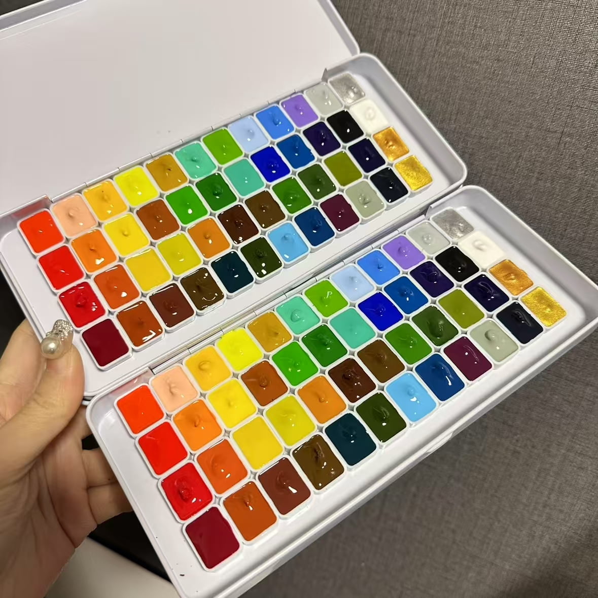 Holbein Irodori Artist Gouache, 4 Seasons (Spring, Summer, Autumn and Winter) 48color 1ml Dispensing Transparent Watercolor