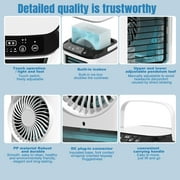 MDHAND Portable Air Cooler, 3 Speeds with Dual Mist and Ice Box, 900ml Tank, 7-Color Light, Usb Personal Cooling Fan for Home Office