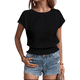 thumbnail image 3 of Blusa Informal Elegante con Mangas y Dobladillo Fruncido para Mujer, Color Negro, Talla XL, 3 of 8