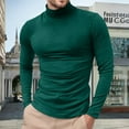 thumbnail image 2 of Dwelliawo Green Sweaters for Men Basic Slim Fit Sweater Turtleneck Shirt Long Sleeve Ribbed Shirt Fall Pullover Knitted Sweaters Green XL, 2 of 5