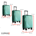 thumbnail image 4 of Set de 3 Maletas de Viaje Resistentes Lumax 4 Ruedas Verde, 4 of 6
