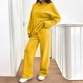 thumbnail image 5 of HKYNLAG Women's Oversized 2 Piece Sweatsuit Set Hoodie Wide Leg Sweatpants Fall Winter Casual Lounge Outfit Orange L, 5 of 7