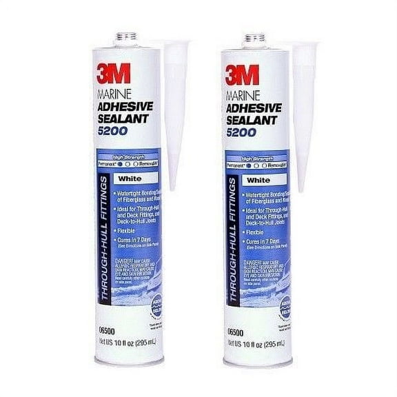 3M 06500 White Marine 5200 Adhesive / Sealant 10 fluid ounce cartridge 2 PACK
