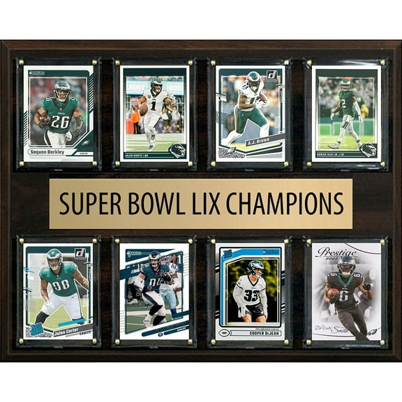 Philadelphia Eagles Super Bowl LIX Champions 12" x 15" Eight-Card Plaque