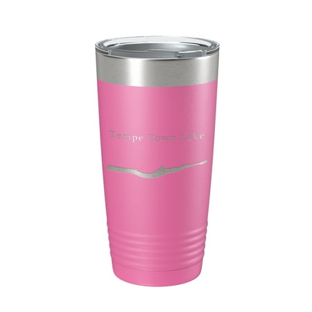 

Tempe Town Lake Map Tumbler Travel Mug Insulated Laser Engraved Coffee Cup Arizona 20 oz Pink