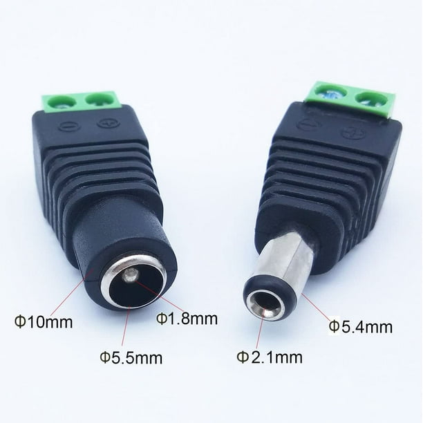 Cargador Patinete Xiaomi Ociodual Conector Dc 2,1mm X 5,5mm Hembra Adaptador Para Camara Cctv Tira Luces Led Strip Echo Spot