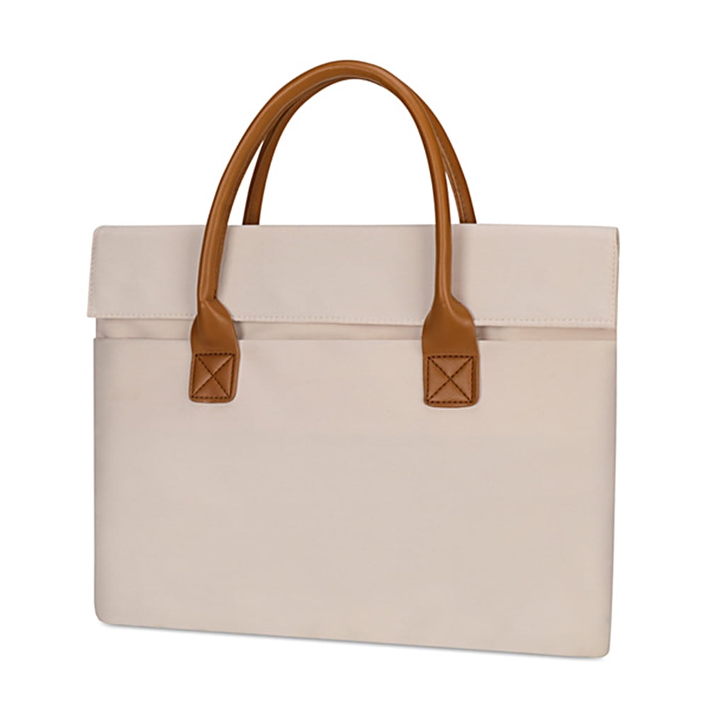 Portable Laptop Bag Large Capacity Handheld Laptop Bag -proof Oxford Cloth Business Computer Bag Beige