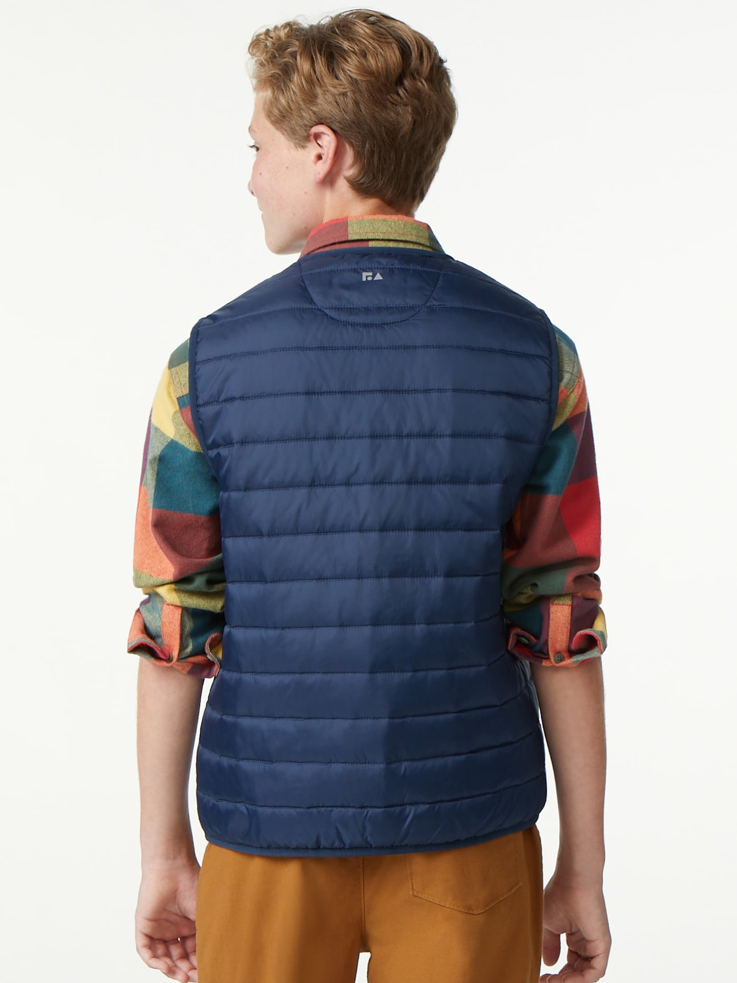 Free Assembly Boys Solid Packable Vest, Sizes 4-18
