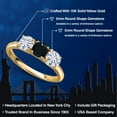 thumbnail image 2 of Gem Stone King 10K Yellow Gold Black Onyx and White Moissanite Engagement Ring for Women | 1.48 Cttw | Round 5MM | Gemstone December Birthstone | Size 8, 2 of 7