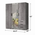 thumbnail image 5 of Better Home Product Violet Engineered Wood Wardrobe Armoire with Mirror in Gray, 5 of 7