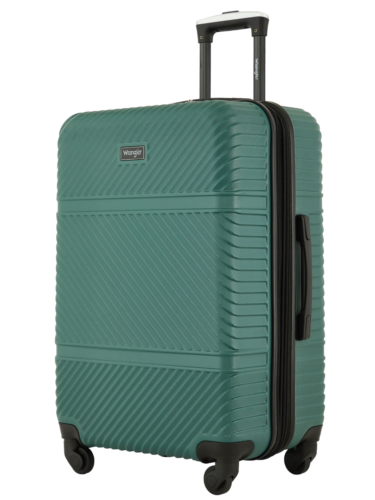 Wrangler 4 Piece Expandable Hardside Spinner Luggage Set with Packing Cubes, Green