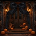 thumbnail image 4 of Giant Black Bow Halloween Decoration 94 Inch, Large Satin Ribbon Bow Drapery, Spooky Cute Porch Door Swag for Halloween Wreath Tree, Halloween Gift, 4 of 9
