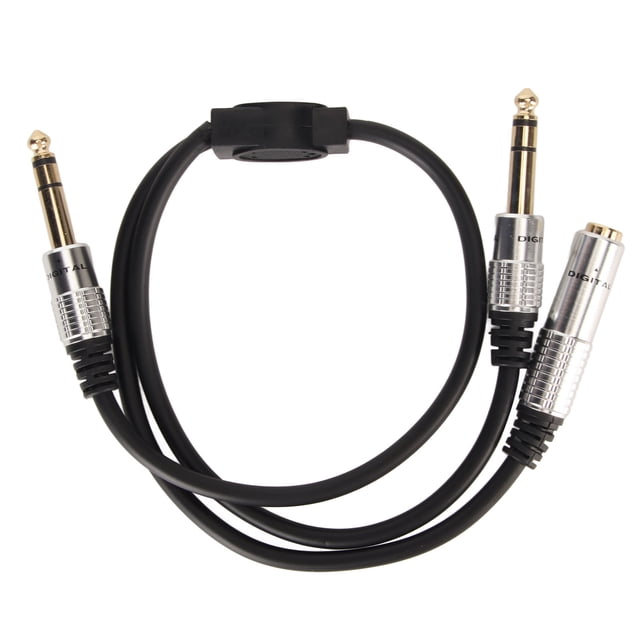 Cable divisor en Y Bling Bling 6,35 mm a doble 6,35 mm para amplificador de micrófono 19,7 pulgadas