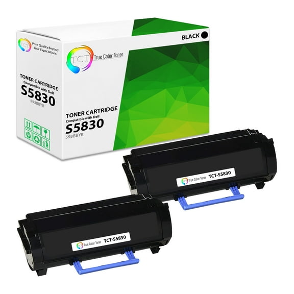 TCT S5830 Toner Cartridge 2 Pack - Premium Compatible Replacement for Dell 593-BBYR X68Y8 Black