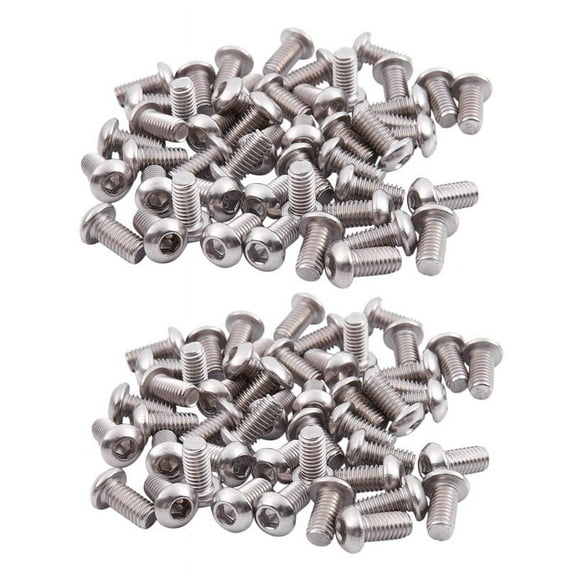 M6X12mm Stainless Steel HeX Socket Button Head Screws 100 Pcs