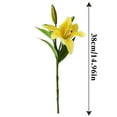 thumbnail image 4 of WITYUKE Realistic Silk Cloth Artificial Lily Flower Stems, Three Head Fake Outdoor Garden Blooms, All Weather Plastic Green Shrubs Decor, for Porch Walkway and Wedding Arrangements, 4 of 5