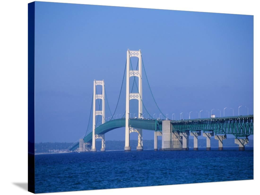 Mackinac Bridge, Mackinaw City, Michigan, USA, GalleryWrapped Canvas Print Wall Art by Michael