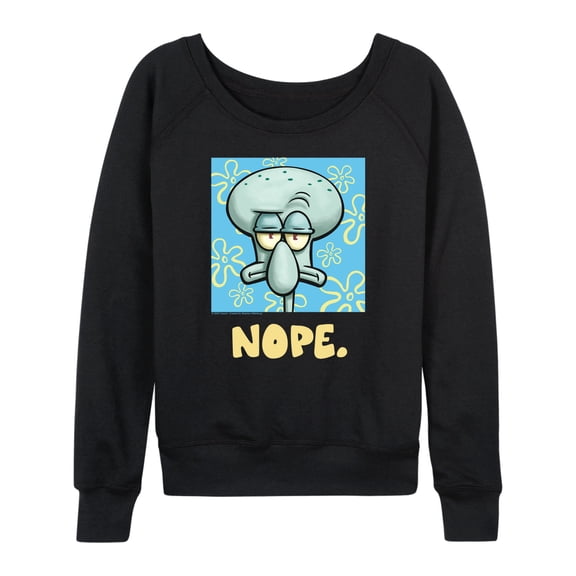 SpongeBob SquarePants - Nope Squidward - Women's French Terry Long Sleeve Pullover