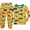 Yellow J dinosaur, variant on QEFJNO 2-8Y Kids Boys 100% Cotton Pajamas Set Toddler 2-Piece Long Sleeve Sleepwear Little Boys Dinosaur Pjs