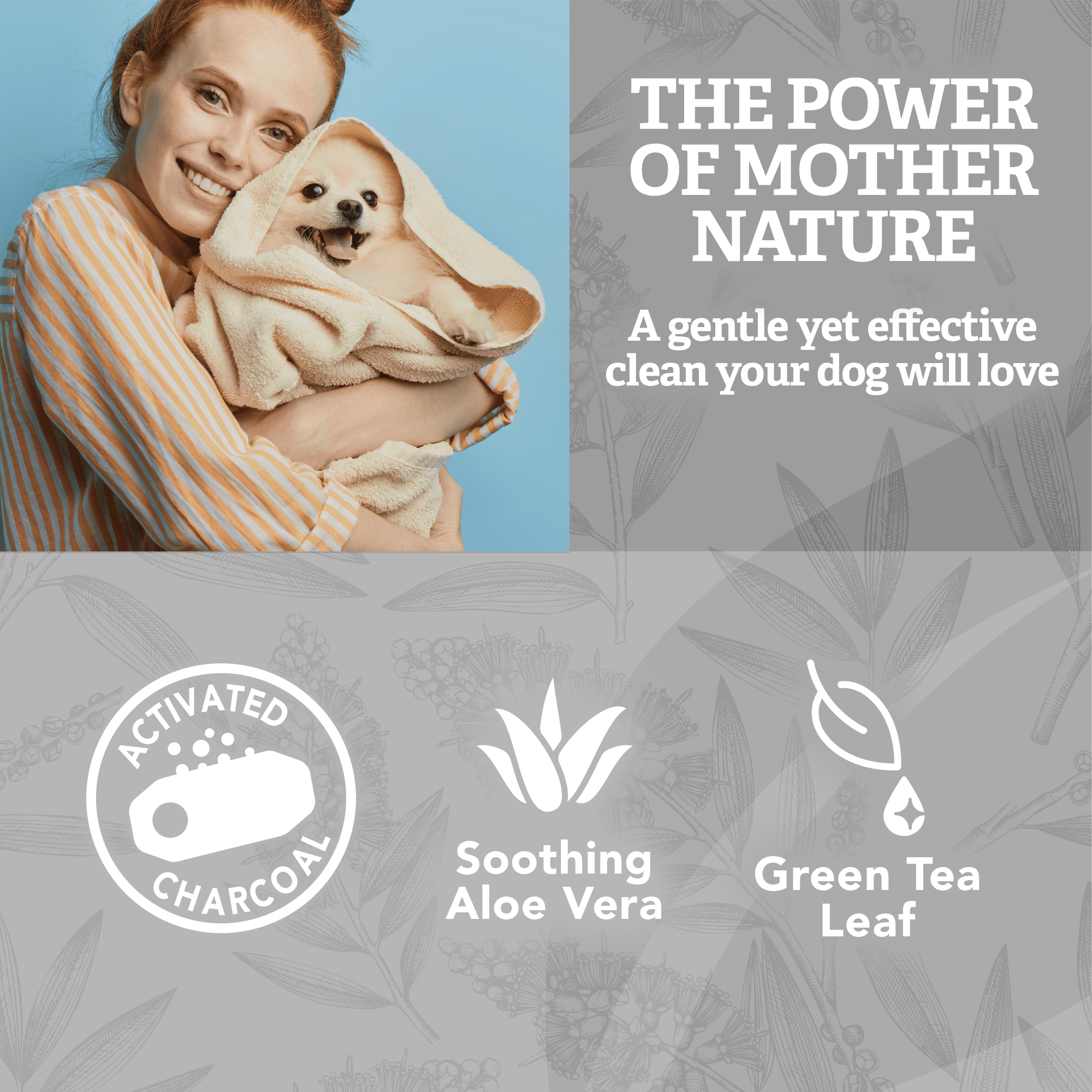 Natural Care Charcoal Shampoo for Dogs - Light Herbal Scent- 20oz.
