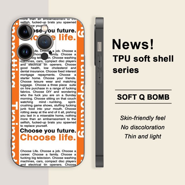 Muestre su estilo con esta funda de teléfono de goma TPU con diseño de dibujos animados creativo y minimalista para iPhone