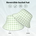 thumbnail image 5 of Naloa Green Checkboard Reflective Double-Sided Bucket Hat, Sun Hat, Soft and Breathable for Gardening, Beaching, Camping, Hiking, Fishing, 5 of 9