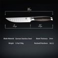 thumbnail image 4 of WILDMOK 5 Inch Steak Knives Set of 4, Ultra Sharp Steak Knives Kitchen Knives Set, German Stainless Steel Steak Knife Set Black Pakkawood Handle with Gift Box, 4 of 8