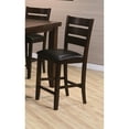 thumbnail image 2 of 2pc Counter Height Dining Chair , Dark Brown Finish, Contemporary Faux Leather Upholstery, Wooden Back With Footrest For A Sleek Setup Chairs (2pc ), Modern Strong And Comfortable Seat Construction, 2 of 2