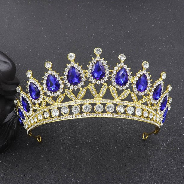 Zhuge Tiara de boda para novia, diadema de princesa, corona nupcial, joyería para el cabello con diamantes de imitación de cristal, decoración para novia, cumpleaños, graduación, boda (C)