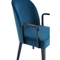 thumbnail image 5 of Hillman Upholstered Dining Arm Chair from Solid Wood - Set of 2 in Blue, 5 of 10