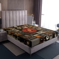 thumbnail image 3 of Drap-housse Musique Noir Draps Instruments de Musique Rétro Pop Musique Taille Complète Draps Art Hippie Housse de Lit pour Enfants Garçons Filles (Sans Drap Plat), 3 of 6
