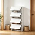 thumbnail image 4 of Zapatero, clóset de almacenamiento con puerta, estantes de plástico para zapatos, organizador para clóset, entrada, pasillo, recámara, color gris, 4 of 4
