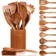thumbnail image 1 of Juego de cucharas de cocina de madera Mooues de 12 piezas con soporte, 1 of 7