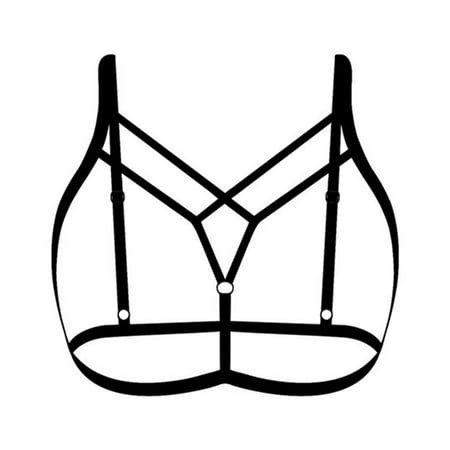 

ZENTREE Female Lingerie Hollow out Crop Top Elastic Cupless Bra Alluring Bandage Bustier