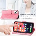 thumbnail image 6 of iPhone 13 Mini Case, Wallet Folio Case Magnetic Closure RFID Blocking Card Slots Kickstand Shockproof Case for 2021 iPhone 13 Mini,Pink, 6 of 6