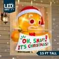 thumbnail image 3 of Joyfy 3.5 FT Christmas Inflatables Window Outdoor Decorations,Gingerbread Man with Oh Snap Banner Broke Out from Window Blow Ups Yard with Built-in LEDs for Holiday, 3 of 7