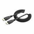 thumbnail image 3 of Mini HDMI to HDMI Coiled Cable 90 Degree Adapter Supports 1080P 60Hz for HDTV Cameras and Game Consoles, 3 of 10