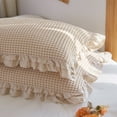thumbnail image 6 of RBCKVXZ Lace Edges Cotton Pillowcase, 33x25 inch Queen/Standard Size - Soft, Cooling, Crisp & Breathable Cotton Percale Weave Pillowcase for Queen Pillow (Khaki), 6 of 6