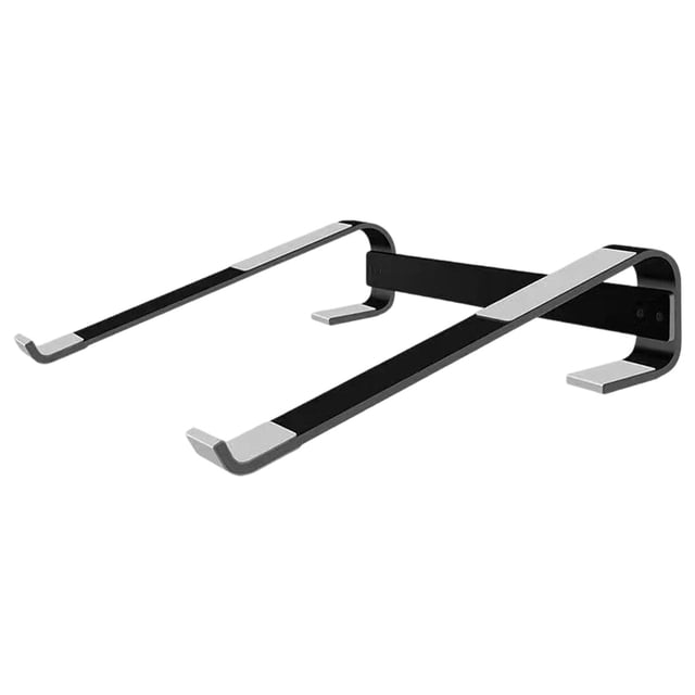 Aluminum Laptop Stand for Desk, Detachable Ventilated Cooling Notebook Mount, Ergonomic Laptops Computer Riser – Support Up To 17" Notebook Computers, Silver/Black, 10.23X9.84X2.33"(Black)