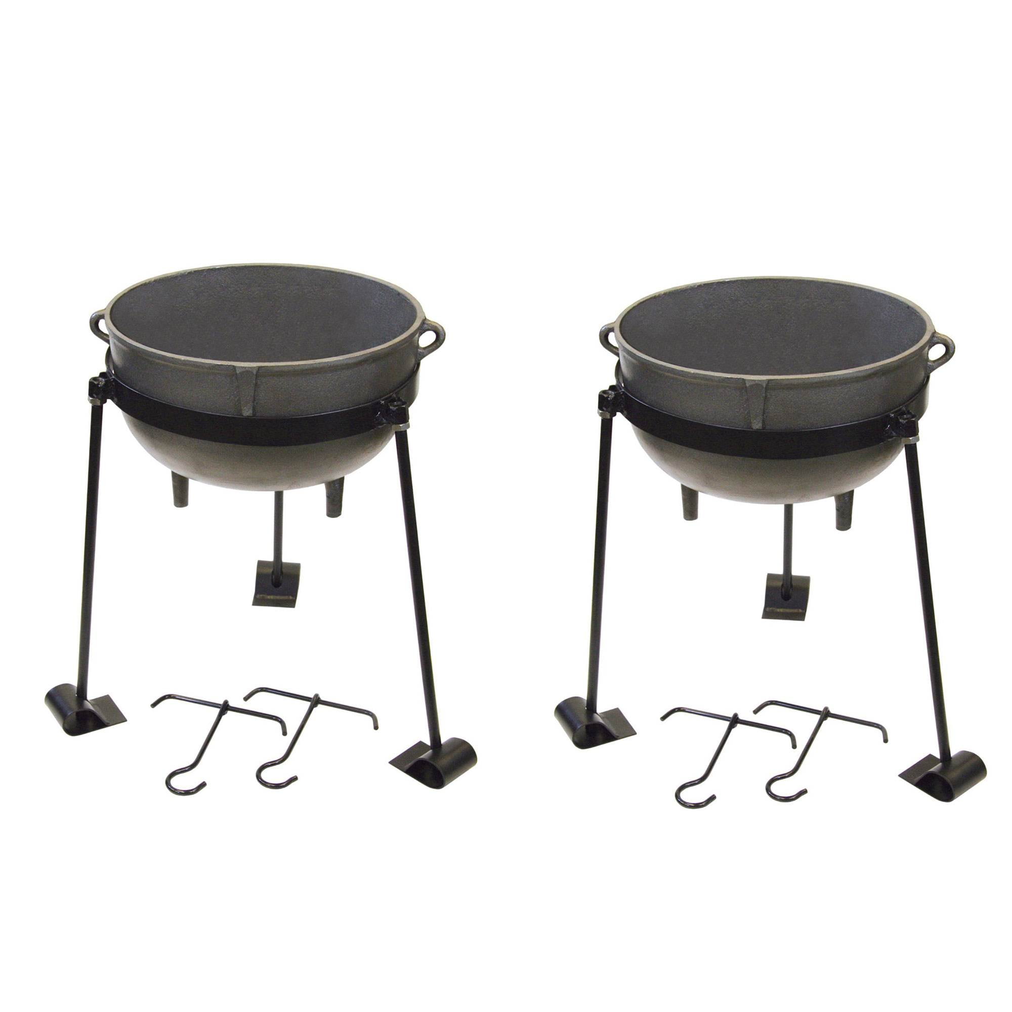 Bayou 5 Gallon Seasoned Cast Iron Jambalaya Cooking Pot w/ Lid & Stand